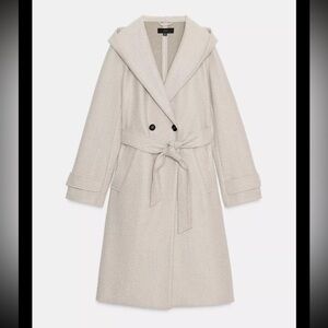 ZARA elegant Cream Hooded Coat